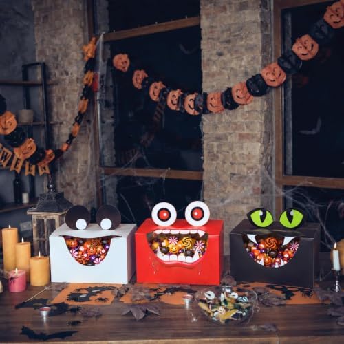 THAWAY 36 Pcs Halloween Treat Boxes Monster Party Candy Box with Window