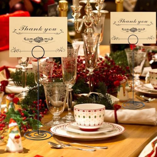 Table Number Holders, 10PCS Place Card Holder, Photo Holder (8.7" Black)