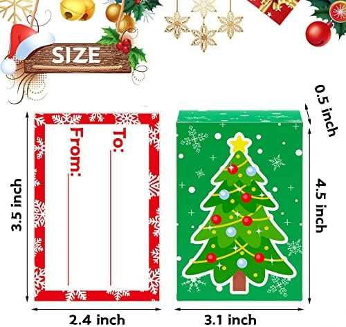 24Pcs Cute Christmas Gift Card Boxes Holder with To From Greeting Card