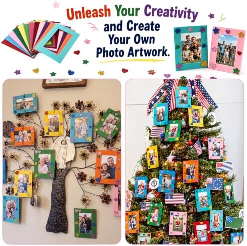 Jetec 48 Pieces Felt Craft Picture Frames with Stickers 4x6 in 12 Colors