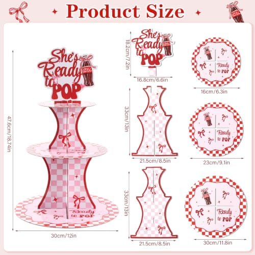 3 Tier Cupcake Stand for Ready to Pop Baby Shower Decorations