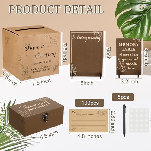 Gilprop 113 Pcs Celebration of Life Share a Memory Cards Set, Rustic
