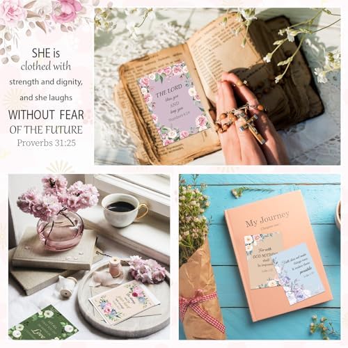 60 Pcs Christian Prayer Cards Bulk for Women Scripture Cards with Bible Verses Faith Religious Gifts Mini Scripture Wallet Card for Church Women Gift Party Favor Supplies