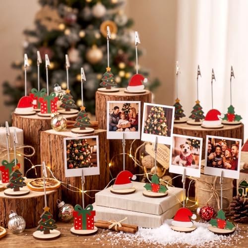 RattanView 24 Pcs Christmas Picture Holder for Centerpieces Xmas Photo