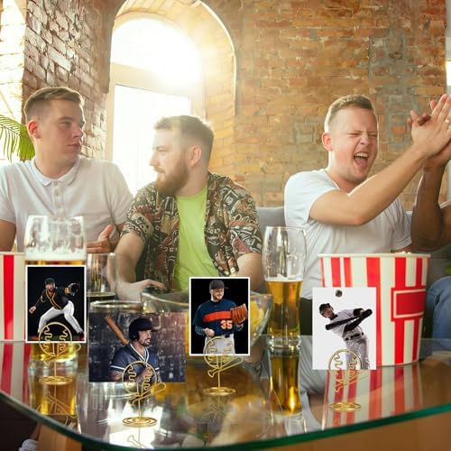 AceOrbit 24 Pcs Baseball Holder Table Centerpieces Card Photo Stand Gold