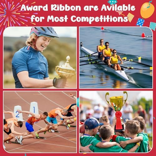 Suncalla 20 Pcs Award Ribbon Rosettes Blank Prize Winner Recognition,Red