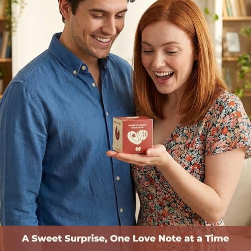 Love Notes Jar with 60 Romantic Messages - Valentines Day Gifts for Him, Her - Romantic Long Distance Relationship Gifts for Him, Her - Sweet Love Keepsake for Couples, Gift-Ready Jar