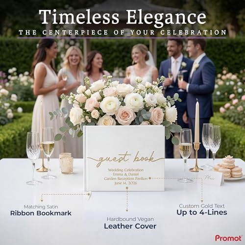 Promot Personalized Guestbook (White) - 110 110 Lined Pages
