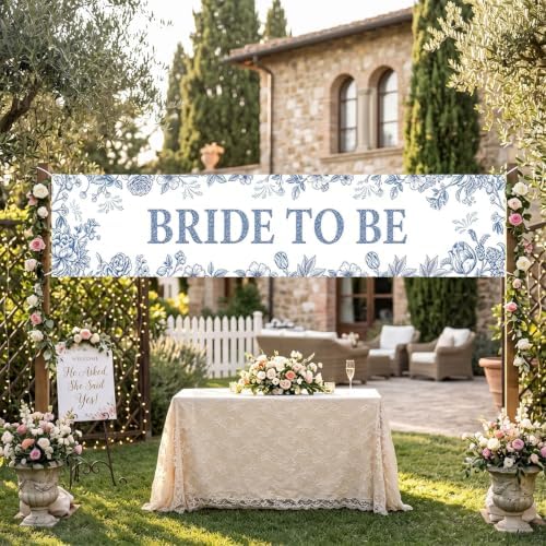 Blue Bride To Be Happily Ever After Bridal Shower Wedding Banner