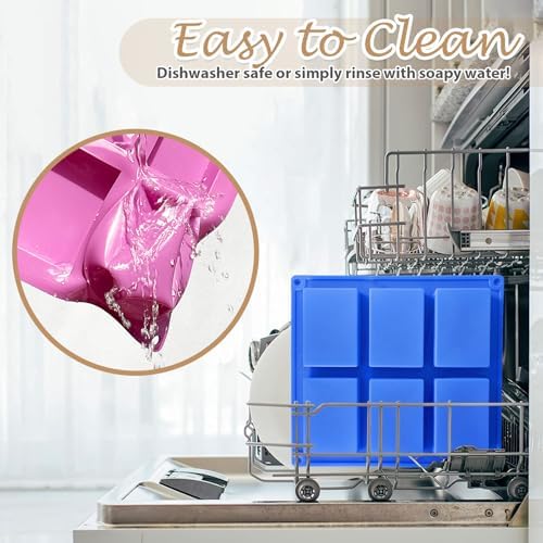 HKNMTT 3Pcs Rectangle Soap Molds 6-Cavity Silicone Mold for Handmade Craft