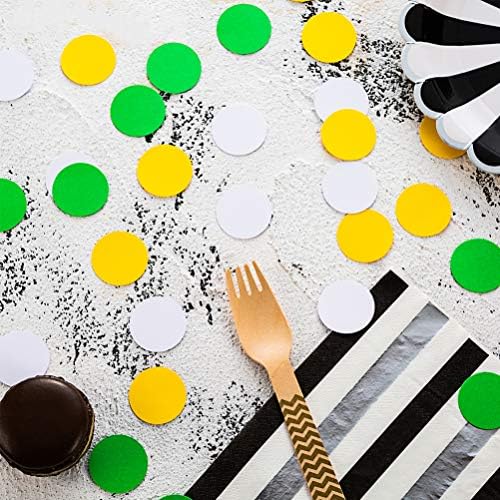 MOWO Yellow, Green and White Confetti Table Decoration, 1.2 inch, 200pc