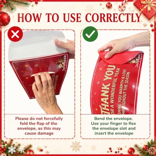 2Pcs Extra Large Christmas Money Holders for Cash & Gift Card Holder