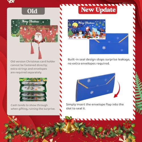 New 2Pcs Christmas Money Holders for Cash, Christmas Gift Card Holder