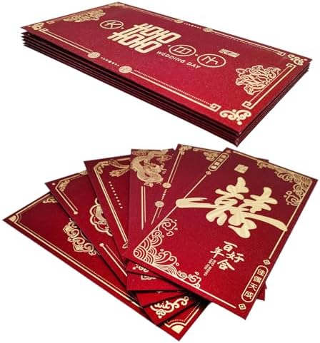 6 PCS Wedding Envelopes Chinese Red Envelope Lucky Money Packets