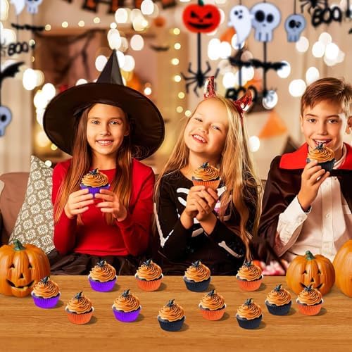 SANNIX 450Pcs Halloween Foil Cupcake Liners Muffin Liners Baking Cups