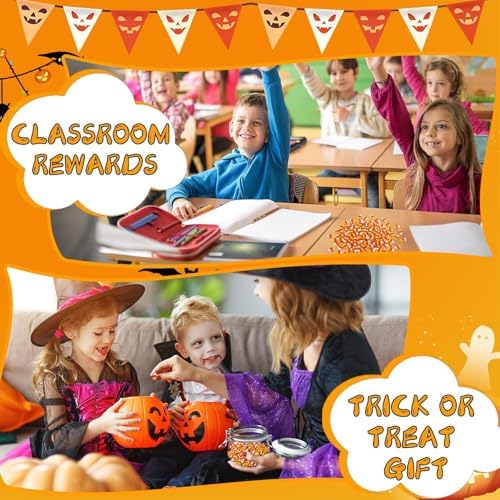 JUNEBRUSHS 150 Pcs Halloween Mini Erasers, Fake Candy Corn Erasers Bulk
