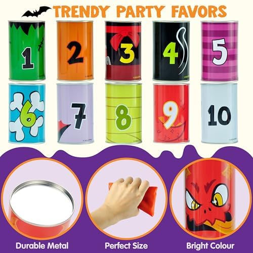 JOYIN 13 Pcs Halloween Carnival Can Bean Bag Toss Games for Kids & Adults Trick or Treat Decoration, Home Decor Party Favors Supplies, Homeschooling Backyard Game
