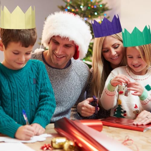gisgfim Christmas Cracker Hats Bulk Tissue Paper Crowns DIY Xmas Party Hat for Adults Fill Your Own Christmas Crackers
