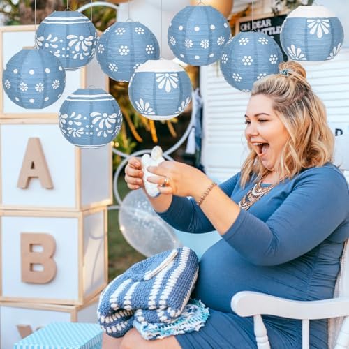 Baquler 12 Pcs Cielito Lindo Hanging Lanterns Decorations, Blue