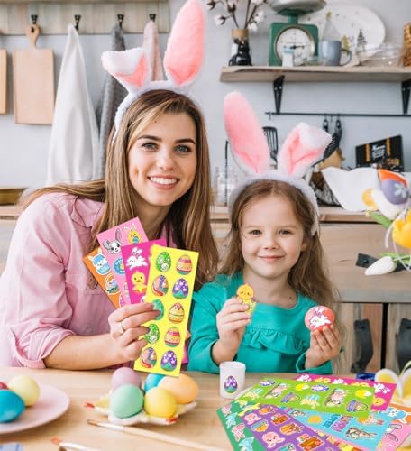 Easter Stickers for Kids - 400 Pcs Easter Basket Stuffers | Easters Gifts Decorations for Egg,Easters Crafts Activities Party Favors for Boys Girls Teens Adults