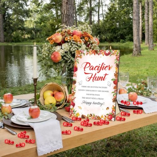 Thyle 51 Pcs Apple of Our Eye Pacifier Hunt Baby Shower Games