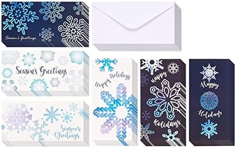 BEST PAPER GREETINGS Money Envelopes for Cash Gifts - 36 Pack, 3.6 x 7.25 Inch, Snowflake Winter Designs - Money Card Holder