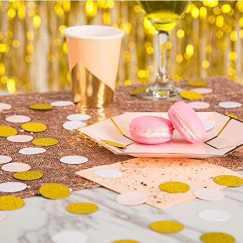 MOWO Confetti Circles, Glitter Gold Pink and White Mix, 1.2", 200pc