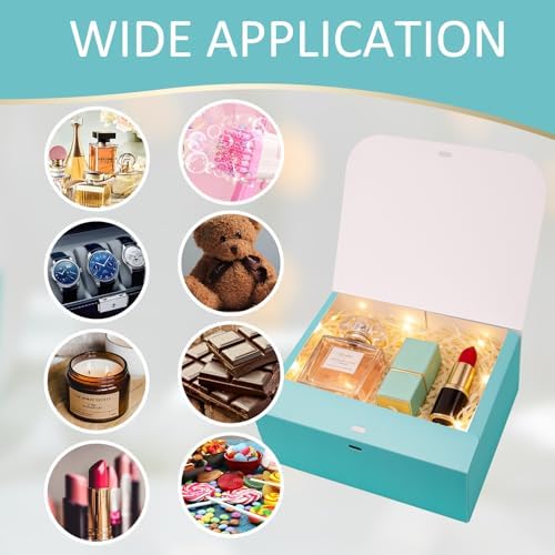 LWYMX 12 PCS Blue Gift Boxes with Lids，9.8x7.8x3.9, Bridesmaid Proposal Box with Ribbon, Gift Boxes for Wedding, Christmas, Valentine's Day,Birthday,Baby Shower and the other Parties
