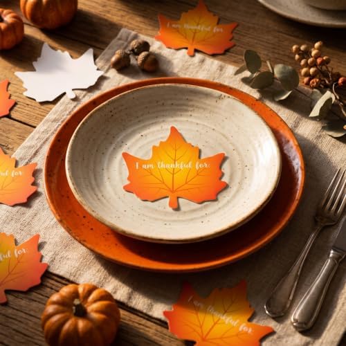 Qilery 100 Pcs Thanksgiving Table Place Cards Fall Maple Leaves Cutouts