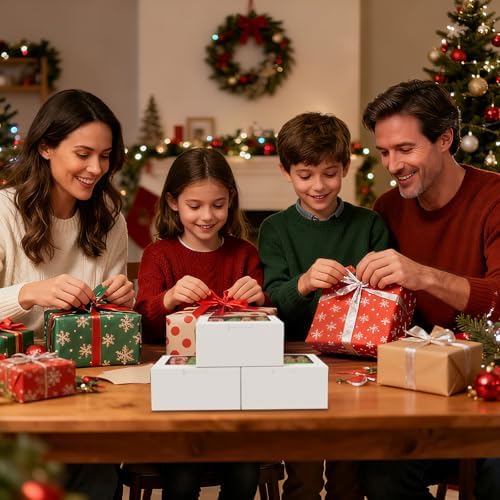 OAMCEG Cupcake Boxes with Window, 6x6x3 Inches Cookie Boxes,50 Pack,White