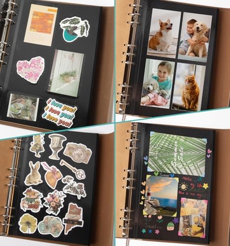 Photo Album Pages Refill for 6 Ring Binder, 15 Sheets/30 Self-Adhesive Page