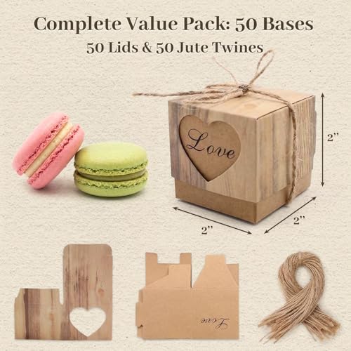 VGOODALL 50 PCS Small Gift Boxes, 2x2x2 Inches Party Favor Boxes
