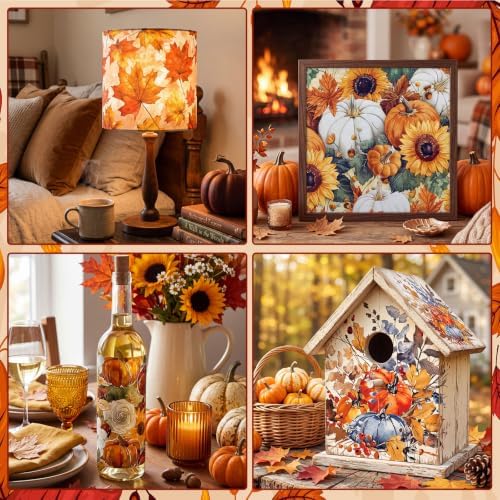 Gueevin 45 Pack Fall Decoupage Napkins 15 Styles for DIY Project