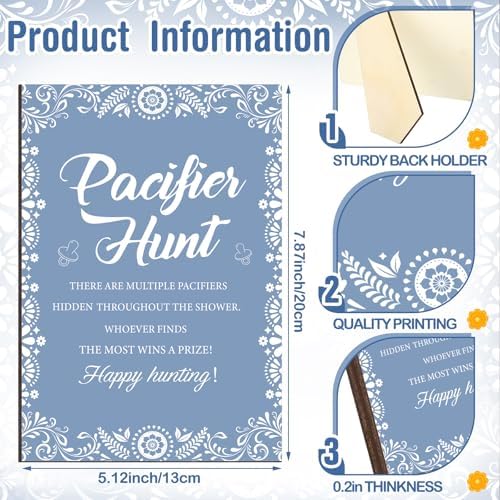 Thyle 51 Pcs Cielito Lindo Pacifier Hunt Baby Shower Game for Guest