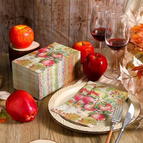 Seajan 200 Pcs Disposable Paper Hand Towels for Bathroom Fall Apple