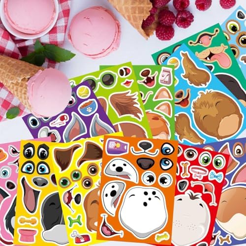 Make a Face Stickers, Make Your Own Dog Stickers for Kids, Animal Sticker