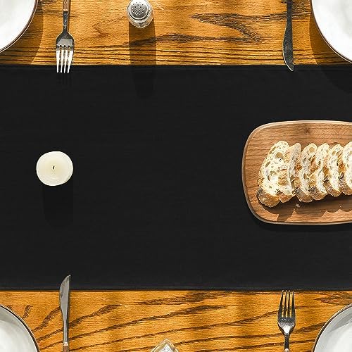 Artoid Mode Black Table Runner, Seasonal Halloween Washable Kitchen Dining Table Decoration for Home Party Decor 13x120 Inch