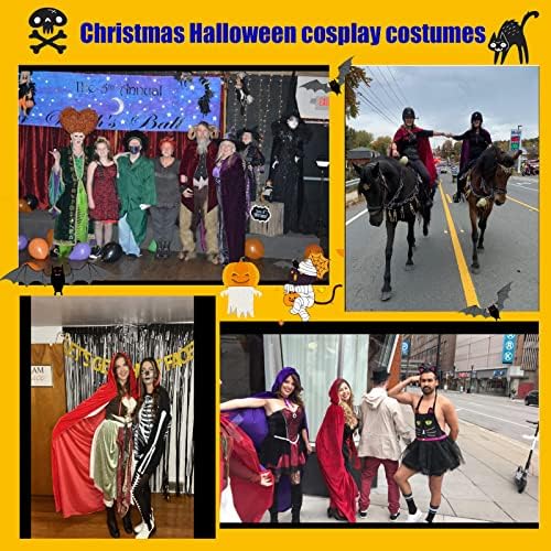 Hooded Cloak Long Velvet Cape for Christmas Halloween Cloak Costumes Hooded Cape Masquerade Dress Up