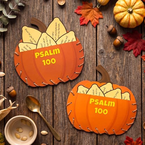 Landhoow 36 Set Psalm 100 Thanksgiving Pumpkin Craft Kits Bible Give Thanks