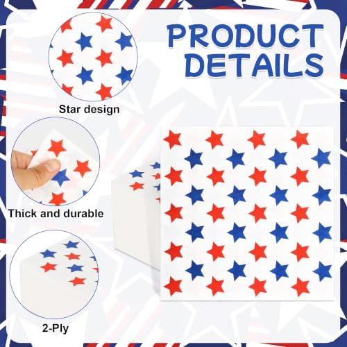 100Pc American Flag Paper Napkins 6.5in Disposable Patriotic Party Napkin