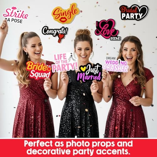 Beeveer 24 Pcs Wedding Photo Booth Props Photobooth Signs