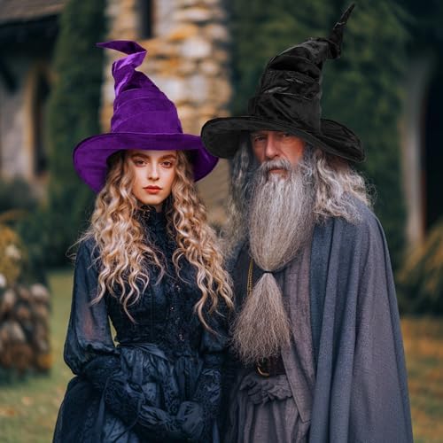 Ibeauti Witch Hat Women Large Ruched Halloween Witch Hat Costume Accessory for Party