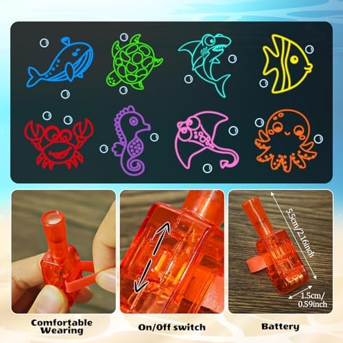 Cinrobiye 144 PCS Ocean Animal Craft Kit, Under the Sea Wooden Painting Ornaments for Ocean Theme Party Activities, Summer Camp Projects, Classroom Decorations and Event Displays