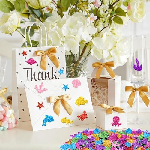 Foam Stickers, 651 PCS 3D Glitter Foam Ocean Sea Animal Stickers, 7 Colors