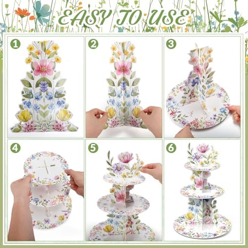 3 Tier Wildflower Party Decor Baby in Bloom Baby Shower Cake Stand