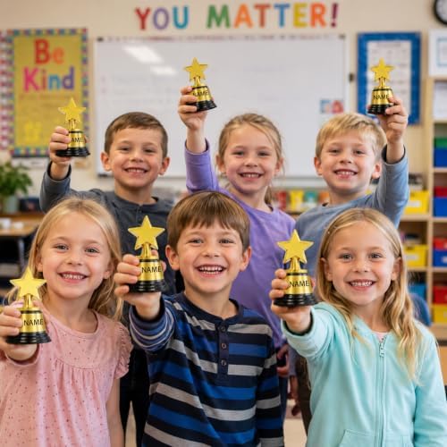 24 Pack Mini Star Trophy Awards with Stickers & Marker