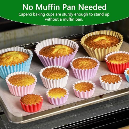 Caperci Heavy Duty Red Cupcake Liners Standard Muffin Baking Cups 150pcs