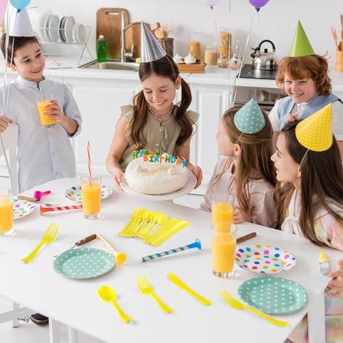 Kochorie 300 Pieces Yellow Plastic Silverware, Disposable Plastic Utensils