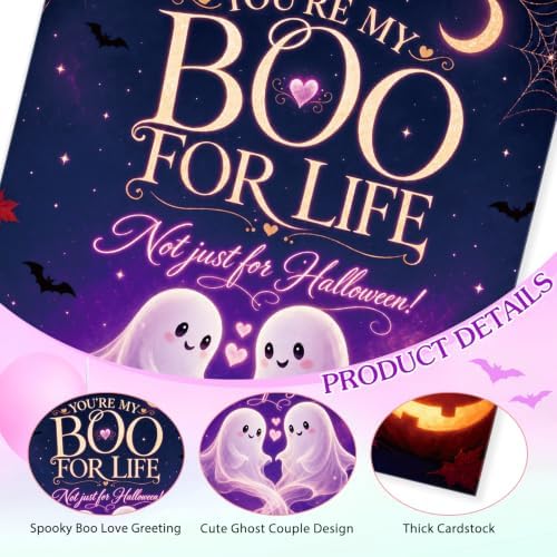 FLYAB Romantic Halloween Card for Boyfriend & Girlfriend - You’re My Boo