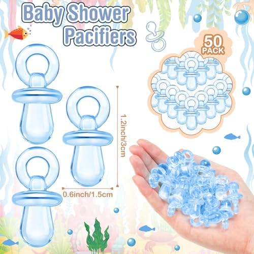 Thyle 51 Pcs Under the Sea Pacifier Hunt Baby Shower Games Set for Guest
